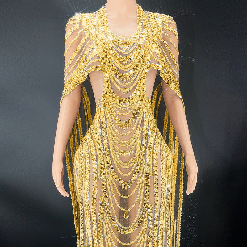 Celebrate Crystal Sequin Gown