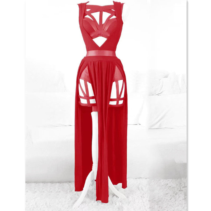 Sexy Lingerie Lace-up Sexy Dress With Chest Pad